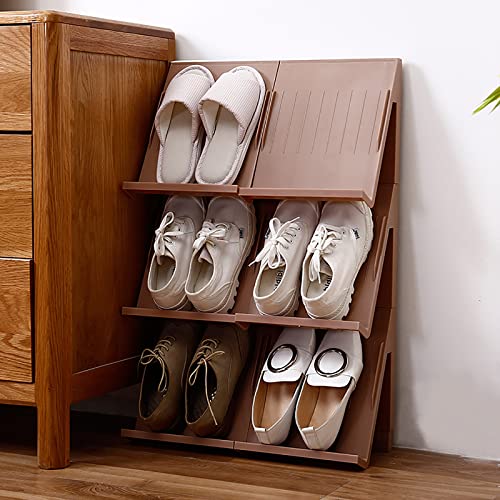 DGDHHSFJDJ Beiges Schuhregal zur Wandmontage, platzsparender Organizer für 6 Paar Schuhe für Schränke (spleißbares Design), Eingangsbereiche und Badezimmer von DGDHHSFJDJ