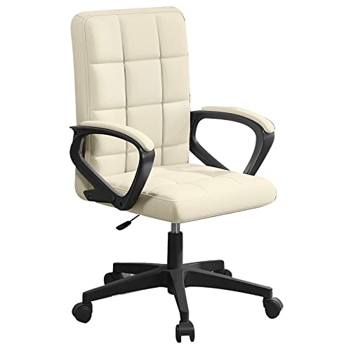 DGDHHSFJDJ Bequemer Bürostuhl aus PU-Leder – verstellbare mittelhohe Rückenlehne mit Armlehnen und Rollen, ergonomischer 360°-Drehstuhl für zu Hause DGDHHSFJDJ Bequemer Bürostuhl aus PU-Leder – verstellbare mittelhohe Rückenlehne mit Armlehnen und Rollen, ergonomischer 360°-Drehstuhl für zu Hause von DGDHHSFJDJ