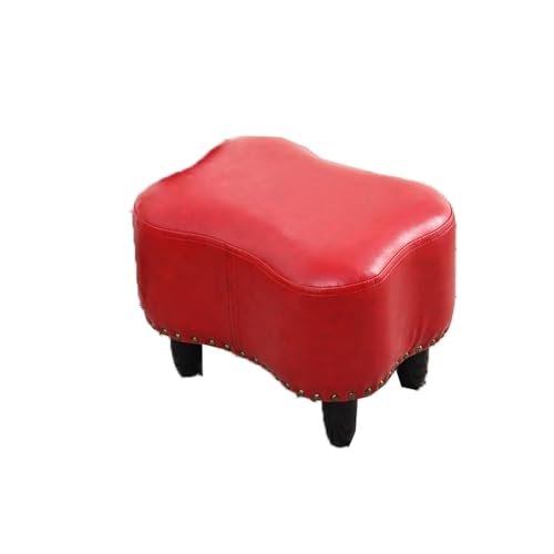 DGDHHSFJDJ Blaue Ottoman-Fußstütze aus Leder – Tragbarer Sofahocker für Wohnzimmer, Schlafzimmer und Eingangsbereich – Kreativer Schuhwechselsitz – Stilvolles Wohndekor von DGDHHSFJDJ