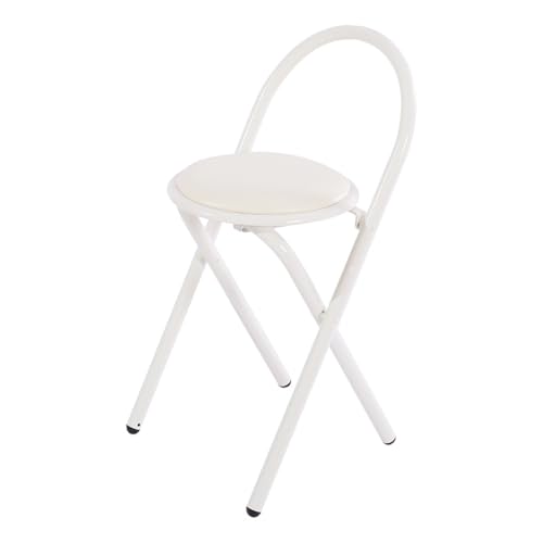 DGDHHSFJDJ Brauner, gepolsterter, klappbarer Barhocker mit Rückenlehne aus PU-Leder – Tragbar für Küche, Garten und Camping, Robustes Design, Sitzhöhe 46 cm von DGDHHSFJDJ