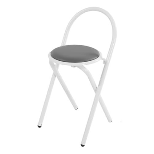 DGDHHSFJDJ Brauner, gepolsterter, klappbarer Barhocker mit Rückenlehne aus PU-Leder – Tragbar für Küche, Garten und Camping, Robustes Design, Sitzhöhe 46 cm von DGDHHSFJDJ