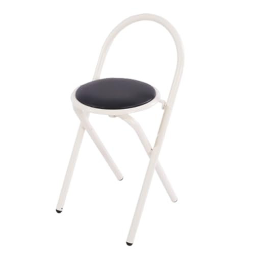 DGDHHSFJDJ Brauner, gepolsterter, klappbarer Barhocker mit Rückenlehne aus PU-Leder – Tragbar für Küche, Garten und Camping, Robustes Design, Sitzhöhe 46 cm von DGDHHSFJDJ