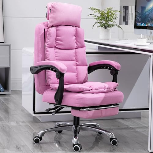DGDHHSFJDJ Bürostuhl mit Fußstütze, waschbarer Loungesessel aus Stoff für Zuhause mit Dreh- und Höhenverstellfunktion, geeignet für Verschiedene Nutzungsszenarien/Schwarz / 43-52 cm von DGDHHSFJDJ