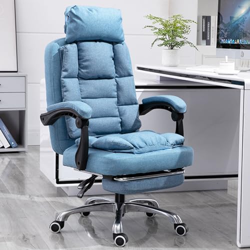 DGDHHSFJDJ Bürostuhl mit Fußstütze, waschbarer Loungesessel aus Stoff für Zuhause mit Dreh- und Höhenverstellfunktion, geeignet für Verschiedene Nutzungsszenarien/Schwarz / 43-52 cm von DGDHHSFJDJ