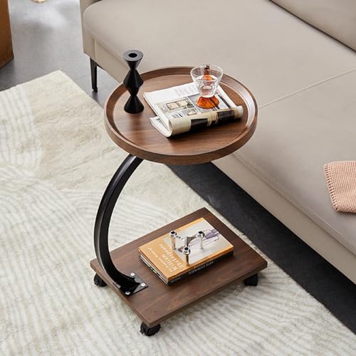 DGDHHSFJDJ C-förmiger Beistelltisch im Landhausstil mit Rädern – Mobiles Metallrahmendesign, das als Couchtisch, Sofa-Seitentablett oder rustikaler Nachttisch im Schlafzimmer fungiert DGDHHSFJDJ C-förmiger Beistelltisch im Landhausstil mit Rädern – Mobiles Metallrahmendesign, das als Couchtisch, Sofa-Seitentablett oder rustikaler Nachttisch im Schlafzimmer fungiert von DGDHHSFJDJ