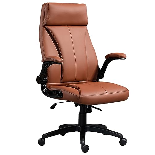 DGDHHSFJDJ Chefsessel - Hohe Rückenlehne, verstellbar mit Lordosen-/Kopfstütze, Drehstuhl für Computertische aus PU-Leder, für Wohnzimmer/Schlafzimmer von DGDHHSFJDJ