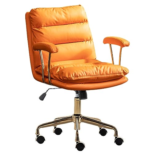 DGDHHSFJDJ Chefsessel – verstellbares PU-Leder mit mittelhoher Rückenlehne, Drehstuhl mit gepolsterten Armlehnen von DGDHHSFJDJ