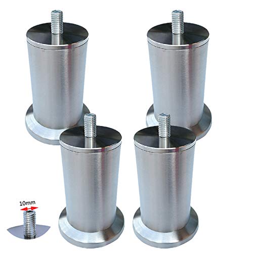 DGDHHSFJDJ Couchbeine aus Edelstahl – Möbelstützen aus silbernem Metall mit M10-Gewindestange für Heimwerkerprojekte, langlebiges modernes Design für die Inneneinrichtung von DGDHHSFJDJ