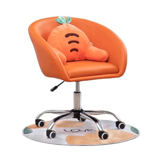 DGDHHSFJDJ Drehbarer Bürostuhl aus PU-Leder, 42–52 cm höhenverstellbar, Heimcomputerstuhl. 360 ° drehbares Design, bietet EIN Komfortables Büroerlebnis/Schwarz von DGDHHSFJDJ