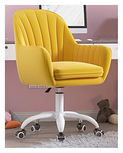 DGDHHSFJDJ Drehbarer Schreibtischstuhl aus Samt mit verstellbarem Sitzkissen, mittelhoher Rückenlehne, Arbeitsstuhl fürs Büro, rollbar, bequem und stilvoll von DGDHHSFJDJ
