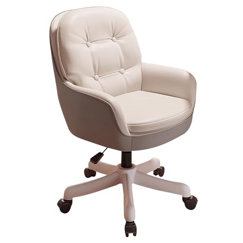 DGDHHSFJDJ Drehstuhl mit Rollen für das Home Office, breiter Schreibtischstuhl, höhenverstellbar, bequemer Sitz für Schreibtisch, Schlafzimmer, PU-Leder von DGDHHSFJDJ
