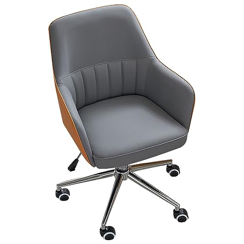 DGDHHSFJDJ Ergonomische Chefschreibtischstühle mit Verstellbarer Höhe und Armlehne, Drehbarer Bürostuhl mit Kippfunktion, stabile Metallbasis, PU-Leder von DGDHHSFJDJ