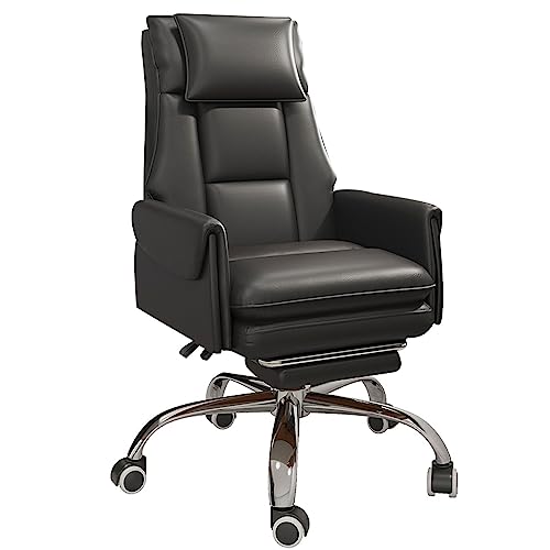 DGDHHSFJDJ Ergonomischer, bequemer Bürostuhl – verstellbares PU-Leder mit Fußstütze und Neigung, Computer-Schreibtischstuhl mit Rollen von DGDHHSFJDJ