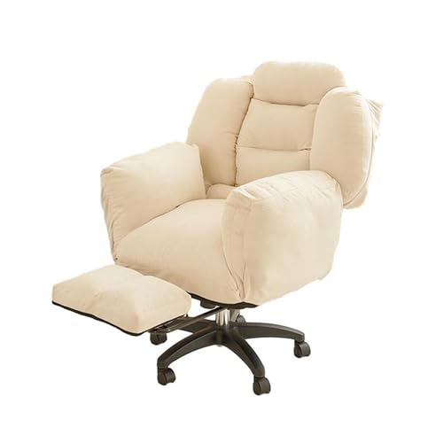 DGDHHSFJDJ Ergonomischer Bürostuhl, höhenverstellbar und mit neigbarer Rückenlehne, mit Fußstütze, gepolsterter Drehstuhl, bequem für das Homeoffice oder Schlafzimmer von DGDHHSFJDJ