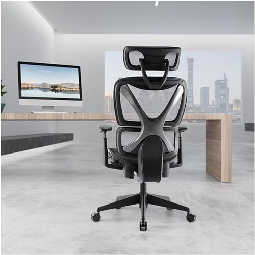 DGDHHSFJDJ Ergonomischer Bürostuhl aus Netzgewebe mit Lordosenstütze, Kopfstütze und Armlehne, Executive Home Office Schreibtisch-Computerstuhl von DGDHHSFJDJ