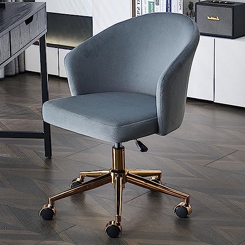 DGDHHSFJDJ Ergonomischer Bürostuhl aus Samt – höhenverstellbar mit mittelhoher Rückenlehne und Armlehnen, bequemer 360°-Drehstuhl für Arbeitszimmer/Frisiertisch/Schlafzimmer von DGDHHSFJDJ