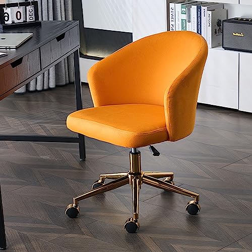 DGDHHSFJDJ Ergonomischer Bürostuhl aus Samt – höhenverstellbar mit mittelhoher Rückenlehne und Armlehnen, bequemer 360°-Drehstuhl für Arbeitszimmer/Frisiertisch/Schlafzimmer von DGDHHSFJDJ