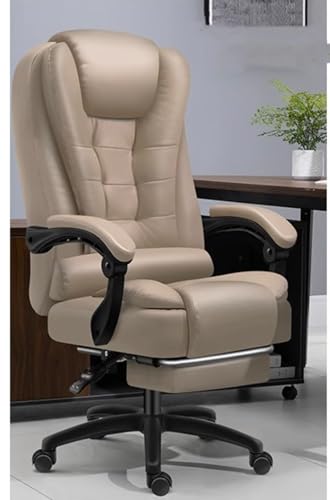 DGDHHSFJDJ Ergonomischer Chefsessel, höhenverstellbar und drehbar, Computerstuhl aus Leder mit Fußstütze, Bequeme Rollen für Zuhause oder das Büro DGDHHSFJDJ Ergonomischer Chefsessel, höhenverstellbar und drehbar, Computerstuhl aus Leder mit Fußstütze, Bequeme Rollen für Zuhause oder das Büro von DGDHHSFJDJ