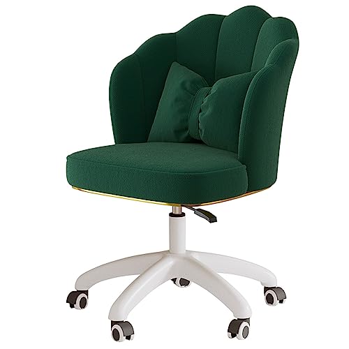 DGDHHSFJDJ Ergonomischer Computertisch fürs Büro, höhenverstellbarer Drehstuhl mit mittlerer Rückenlehne und Lordosenstütze, Schminkstuhl aus Samt für kleine Räume, Büro, Schlafzimmer von DGDHHSFJDJ
