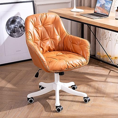 DGDHHSFJDJ Ergonomischer Drehstuhl für Zuhause/Büro – verstellbares PU-Leder mit Armlehnen und Rollen, gepolsterter Freizeitsessel für Arbeitszimmer/Schlafzimmer von DGDHHSFJDJ