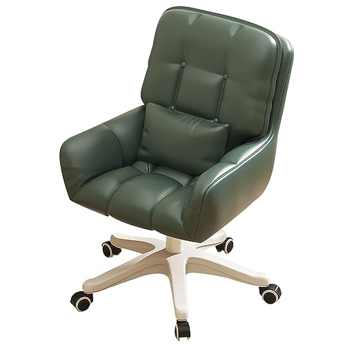 DGDHHSFJDJ Executive-Bürostuhl aus PU-Leder mit mittlerer Rückenlehne, höhenverstellbarer Drehstuhl für Mädchen, Frauen, Arbeitszimmer, Wohnzimmer von DGDHHSFJDJ