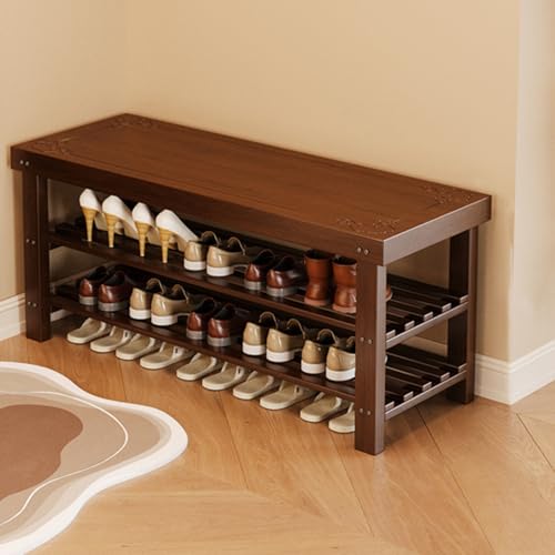 DGDHHSFJDJ Farmhouse Schuhregalbank, 3-stöckige Schuhaufbewahrungsbank, Eingangsbank aus Bambus für Eingang, Flur, Schlafzimmer, Wohnzimmer, Hellbraun DGDHHSFJDJ Farmhouse Schuhregalbank, 3-stöckige Schuhaufbewahrungsbank, Eingangsbank aus Bambus für Eingang, Flur, Schlafzimmer, Wohnzimmer, Hellbraun von DGDHHSFJDJ