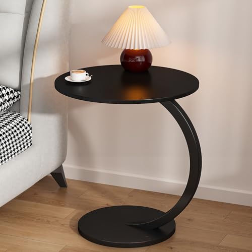 DGDHHSFJDJ Geformter Sofa-Beistelltisch, Vintage C-förmiger Sofa-Beistelltisch auf Rädern fürs Büro, Schwarz DGDHHSFJDJ Geformter Sofa-Beistelltisch, Vintage C-förmiger Sofa-Beistelltisch auf Rädern fürs Büro, Schwarz von DGDHHSFJDJ