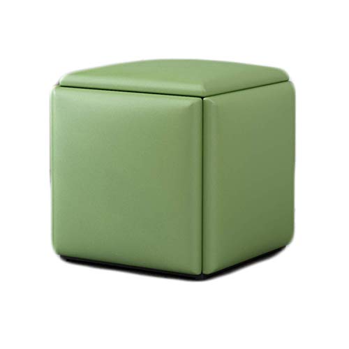 DGDHHSFJDJ Gelber quadratischer Lederhocker – multifunktionaler Würfel-Fußhocker für das Wohnzimmer, platzsparender Ottoman mit gepolsterter Sitzfläche, stilvolles Sofa-Accessoire von DGDHHSFJDJ