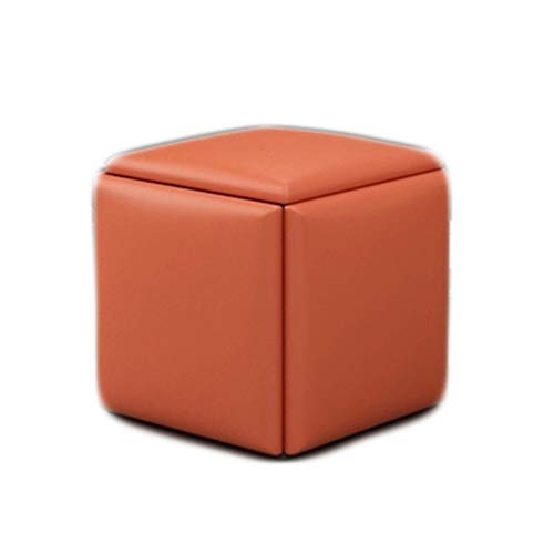 DGDHHSFJDJ Gelber quadratischer Lederhocker – multifunktionaler Würfel-Fußhocker für das Wohnzimmer, platzsparender Ottoman mit gepolsterter Sitzfläche, stilvolles Sofa-Accessoire von DGDHHSFJDJ