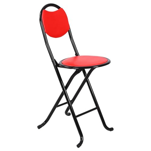 DGDHHSFJDJ Grüner, runder, klappbarer Barhocker mit Rückenlehne – tragbarer, gepolsterter Stuhl für Erwachsene, kein Zusammenbau erforderlich, einfache Lagerung, Sitzhöhe 45 cm von DGDHHSFJDJ