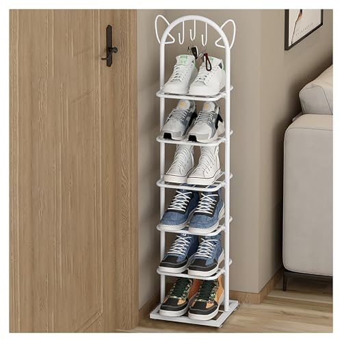 DGDHHSFJDJ Hohes, schmales Schuhregal, freistehendes Katzenohr-Design aus Metall. Schlanke vertikale Aufbewahrung für Flure im Freien DGDHHSFJDJ Hohes, schmales Schuhregal, freistehendes Katzenohr-Design aus Metall. Schlanke vertikale Aufbewahrung für Flure im Freien von DGDHHSFJDJ