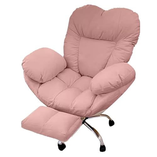 DGDHHSFJDJ Home-Office-Stuhl, Chefsessel, Schreibtischstuhl, niedrige Rückenlehne, ergonomischer Arbeitsdrehsitz für Lendenwirbelstütze, höhenverstellbar, goldene Basis, gebogenes Armlehnen-Design von DGDHHSFJDJ