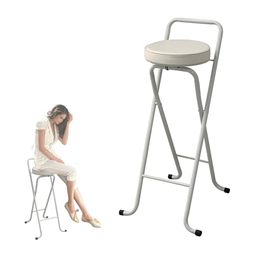 DGDHHSFJDJ Klappbarer Frühstücksbarhocker mit Lordosenstütze 30 Zoll, gepolsterter Klappstuhl, bequemer Sitz mit Fußstütze für Erwachsene von DGDHHSFJDJ