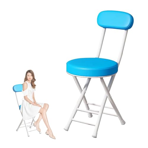DGDHHSFJDJ Klappbarer Frühstücksbarhocker mit hoher Rückenlehne (19 Zoll), tragbarer, gepolsterter Klappstuhl, bequemer Sitz für Zuhause, Büro, Veranstaltungen von DGDHHSFJDJ