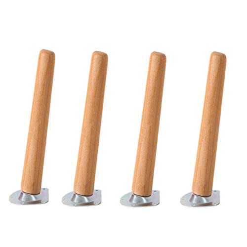 DGDHHSFJDJ Konische Möbelfüße aus Massivholz, 4er-Set, Ersatzbeine für Sofa, Couch, Tisch, Schreibtisch, Holzmöbelbeine mit Montageplatte, Holzfarbe, 40 cm von DGDHHSFJDJ