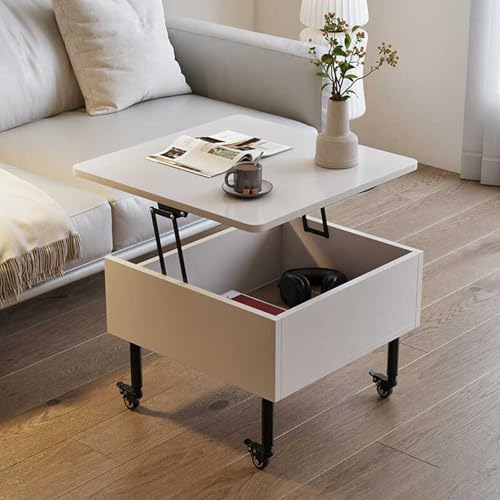 DGDHHSFJDJ Lift-Top-Couchtisch - Mobiler Beistelltisch mit verstecktem Stauraum. Naturholzdesign, perfekt für kleine Räume. Kann auch als Esstisch verwendet Werden von DGDHHSFJDJ