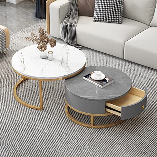 DGDHHSFJDJ Marmor-Couchtisch-Set – 2-teilig mit Schubladen und Metallrahmen. Stilvolle, multifunktionale Aufbewahrung für Wohnzimmer und Schlafzimmer DGDHHSFJDJ Marmor-Couchtisch-Set – 2-teilig mit Schubladen und Metallrahmen. Stilvolle, multifunktionale Aufbewahrung für Wohnzimmer und Schlafzimmer von DGDHHSFJDJ