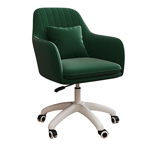 DGDHHSFJDJ Moderner Bürostuhl aus Samt, 360° drehbar und höhenverstellbar, ergonomischer Schreibtischstuhl mit niedriger Rückenlehne und Rollen für Schlafzimmer/Frisiertisch/Arbeitszimmer von DGDHHSFJDJ
