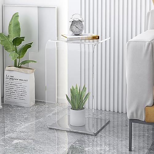 DGDHHSFJDJ Moderner C-förmiger Beistelltisch, 30 x 30 x 60 cm, Leuchtend orangefarbenes Acryl. Schlankes, transparentes Design wertet Wohnräume als funktionale Dekoration auf von DGDHHSFJDJ