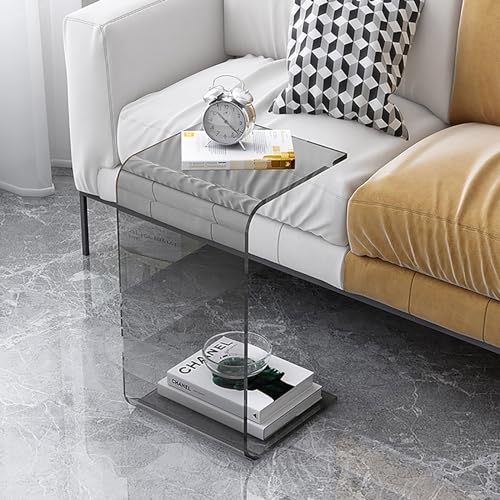 DGDHHSFJDJ Moderner C-förmiger Beistelltisch, 30 x 30 x 60 cm, Leuchtend orangefarbenes Acryl. Schlankes, transparentes Design wertet Wohnräume als funktionale Dekoration auf von DGDHHSFJDJ