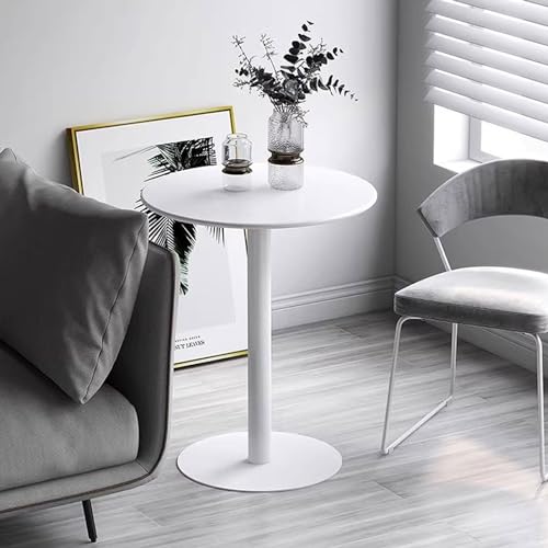 DGDHHSFJDJ Moderner Cocktailtisch mit hohem Metallfuß – weiße runde Barhöhe für den Innen- und Außenbereich im Wohnzimmer, Garten oder Pub von DGDHHSFJDJ