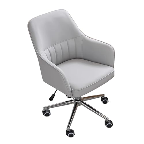 DGDHHSFJDJ Moderner Drehstuhl aus Leder für das Homeoffice, höhenverstellbar, ergonomischer Computersessel für Schlafzimmer, Arbeitszimmer, kleine Räume, gepolsterter Arbeitsstuhl mit Rollen von DGDHHSFJDJ