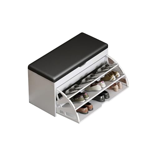 DGDHHSFJDJ Moderner Flip-Schuhschrank mit 3 Schubladen, Schuhregal aus Holz mit verstecktem Stauraum, 3-stufiger großer Raum, gepolstertes Sitzkissen, stilvoller Eingangsbereich DGDHHSFJDJ Moderner Flip-Schuhschrank mit 3 Schubladen, Schuhregal aus Holz mit verstecktem Stauraum, 3-stufiger großer Raum, gepolstertes Sitzkissen, stilvoller Eingangsbereich von DGDHHSFJDJ