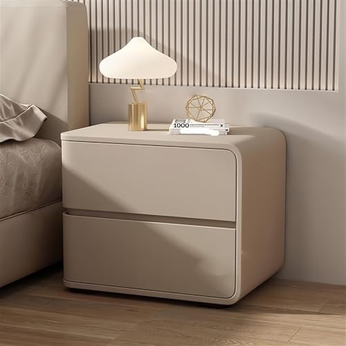 DGDHHSFJDJ Moderner Nachttisch aus Massivholz, luxuriöser Nachttisch mit 2 Schubladen und cremefarbenem Lederfinish, Schlichtes Design für Schlafzimmer- und Wohnzimmermöbel DGDHHSFJDJ Moderner Nachttisch aus Massivholz, luxuriöser Nachttisch mit 2 Schubladen und cremefarbenem Lederfinish, Schlichtes Design für Schlafzimmer- und Wohnzimmermöbel von DGDHHSFJDJ