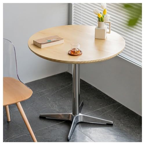 DGDHHSFJDJ Moderner runder Esstisch mit Holzplatte und Metallgestell. Bietet Platz für 4–6 Personen. Kompakter Couchtisch für kleine Räume. Walnuss-Finish. Perfekt für Wohnzimmer und Esszimmer. von DGDHHSFJDJ