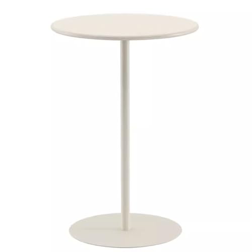 DGDHHSFJDJ Moderner runder Stehtisch für den Außenbereich mit Metallfuß, beigefarbener Küchen-Esstisch in Thekenhöhe (70 x 70 x 104 cm) – ideal für Terrasse und Garten von DGDHHSFJDJ