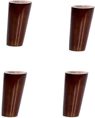 DGDHHSFJDJ Möbelbeine aus Eukalyptusholz – 4 Stück konische Sofa-/Tischbeine aus Walnussholz, schräges Design für Kommoden, Kaffee-/Beistelltische, inklusive Montageplatten und Schraubenschutz von DGDHHSFJDJ