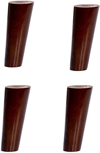 DGDHHSFJDJ Möbelbeine aus Eukalyptusholz – 4 Stück konische Sofa-/Tischbeine aus Walnussholz, schräges Design für Kommoden, Kaffee-/Beistelltische, inklusive Montageplatten und Schraubenschutz von DGDHHSFJDJ