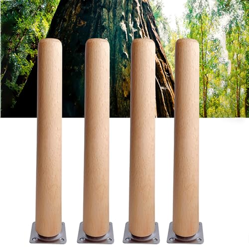 DGDHHSFJDJ Möbelbeine aus Holz – 4er-Pack konische Ersatzbeine aus Eiche für Sofa, Couchtisch, Bücherregal, TV-Ständer, Stuhl, Sessel von DGDHHSFJDJ