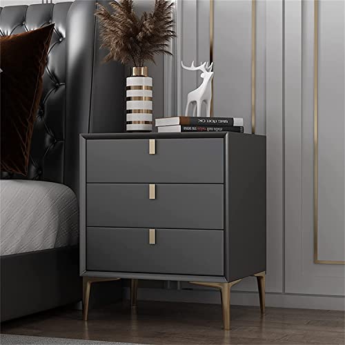 DGDHHSFJDJ Nachttisch aus weißem Holz, moderner, Schlichter Nachttisch mit 3 grauen Schubladen, erhöhtes Design – perfekt fürs Schlafzimmer – Lederakzente DGDHHSFJDJ Nachttisch aus weißem Holz, moderner, Schlichter Nachttisch mit 3 grauen Schubladen, erhöhtes Design – perfekt fürs Schlafzimmer – Lederakzente von DGDHHSFJDJ